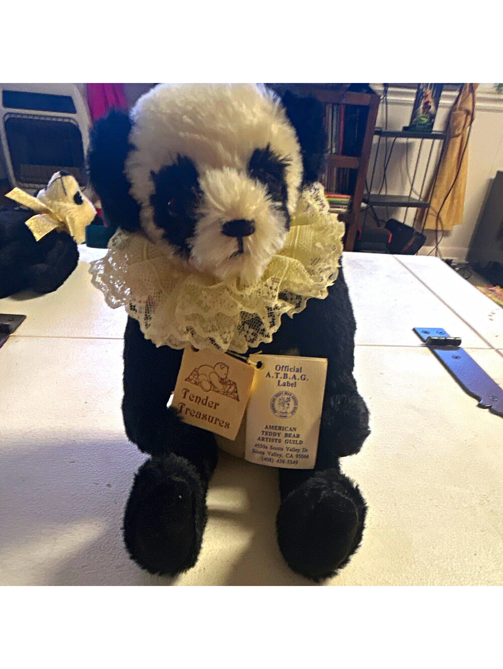 Tender Treasures Panda Plush Stuffed Animal Lace Collar w/ Tags rare